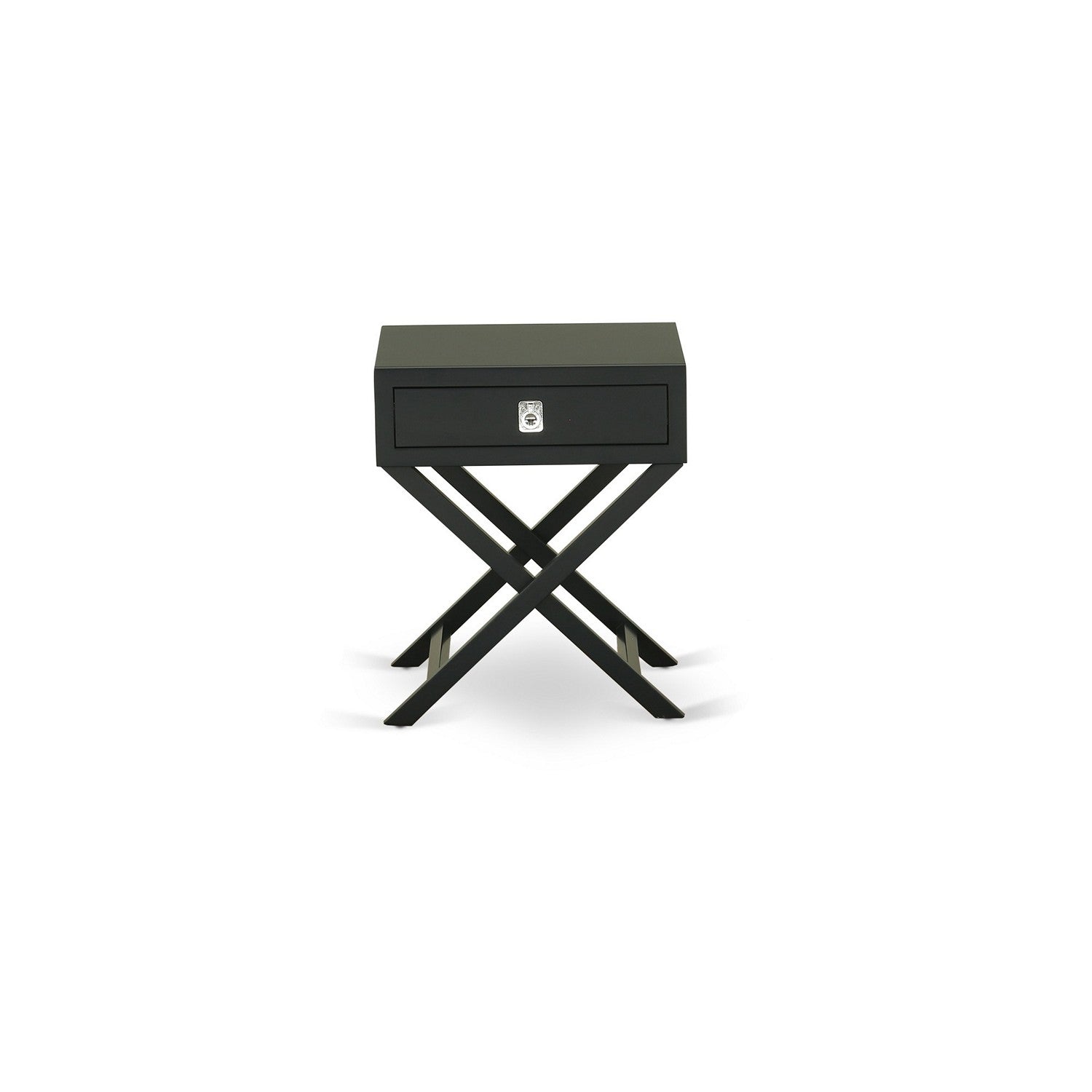 Hamilton Square Night Stand End Table With Drawer in Black Finish