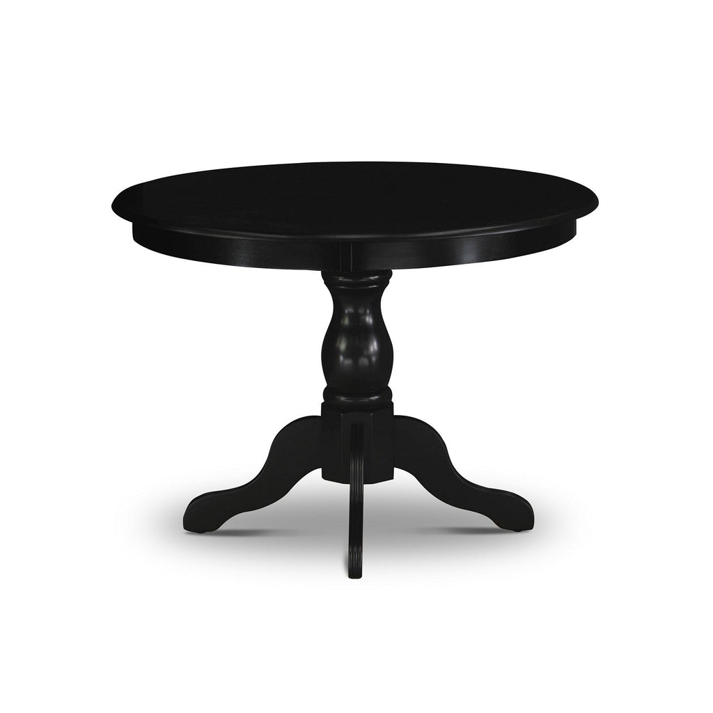 East West Furniture HBT-ABK-TP Hartland Kitchen Table - a Round Dining Table Top with Pedestal Base, 42x42 Inch, Wirebrushed Black