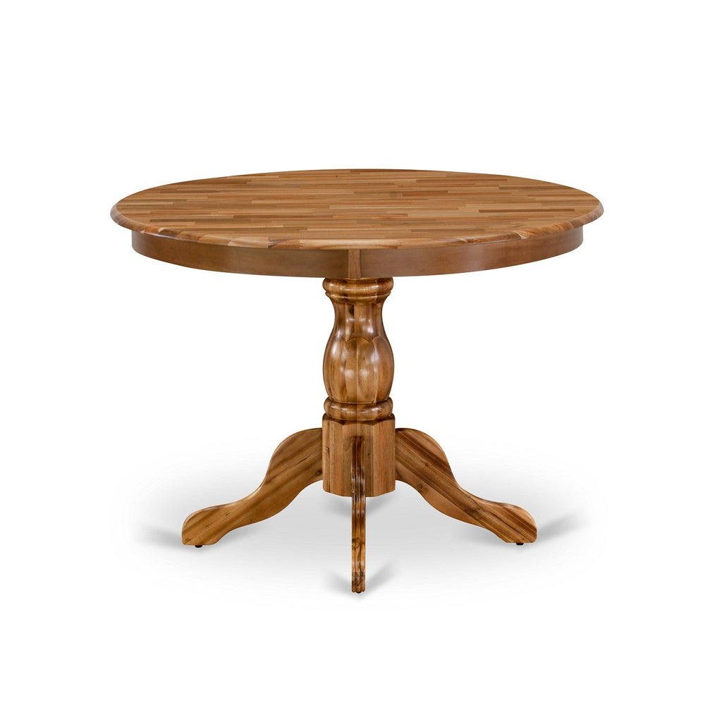 Mesa de comedor moderna Hartland HBT-ANA-TP de East West Furniture: mesa de cocina redonda con base de pedestal