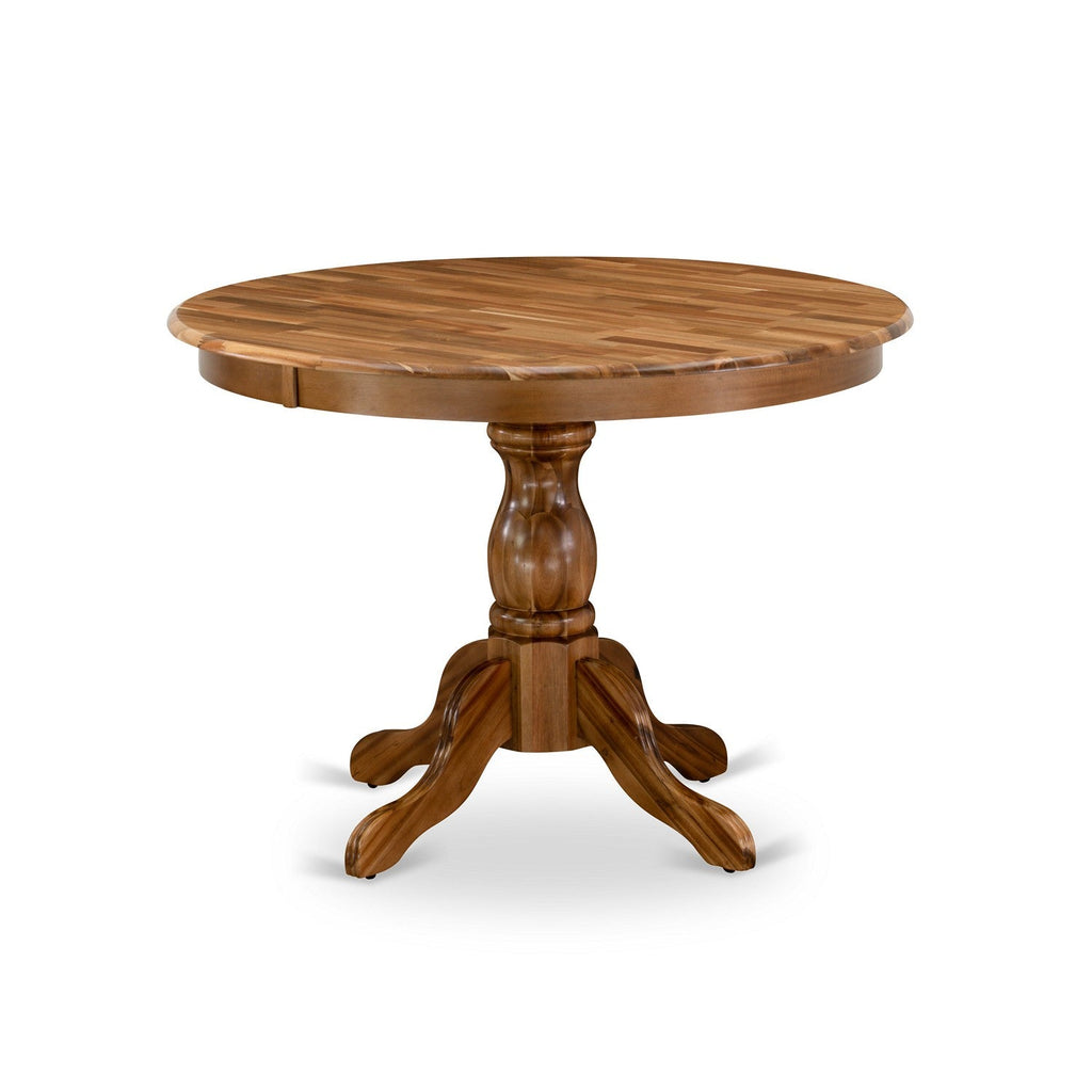 East West Furniture HBT-ANA-TP Hartland Modern Dining Table - a Round Kitchen Table Top with Pedestal Base, 42x42 Inch, Natural
