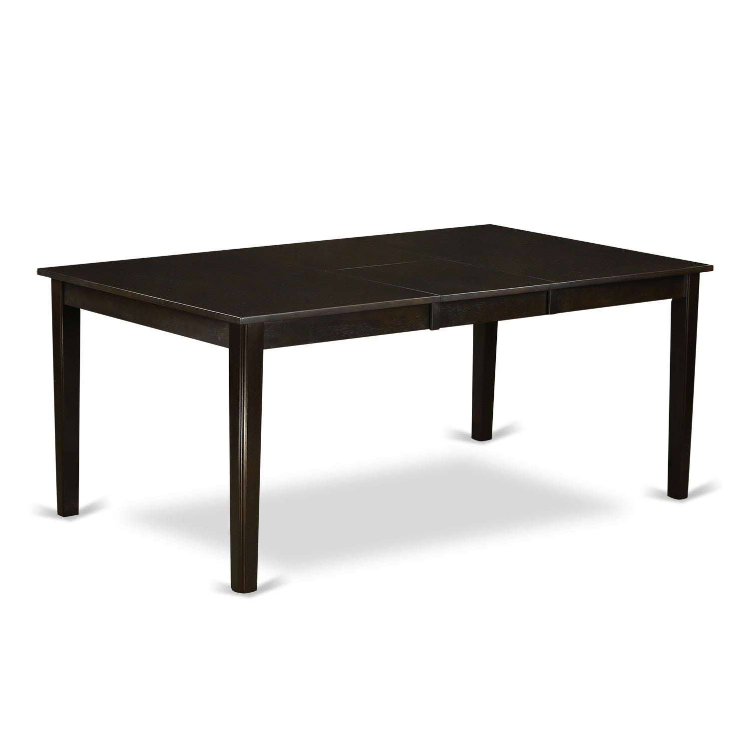 HEBA5-CAP-21 5Pc Dining table with linen Blue fabric Parson chairs with cappuccino chair legs
