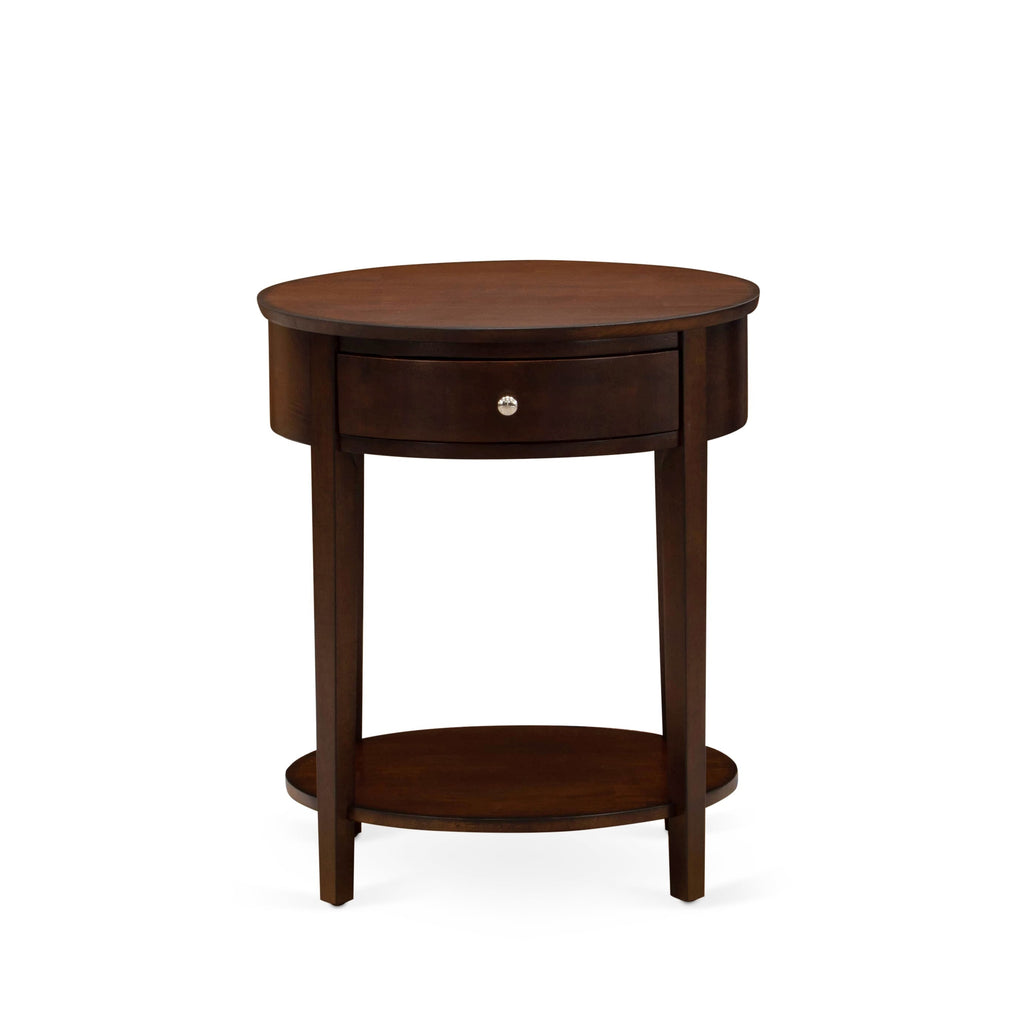 Juego de dormitorio East West Furniture KD18K-1HI0M de 2 piezas tamaño king: 1 cama king size con plataforma, cabecero acolchado de lino marrón con botones, 1 mesita de noche con cajón de madera y patas con acabado negro.