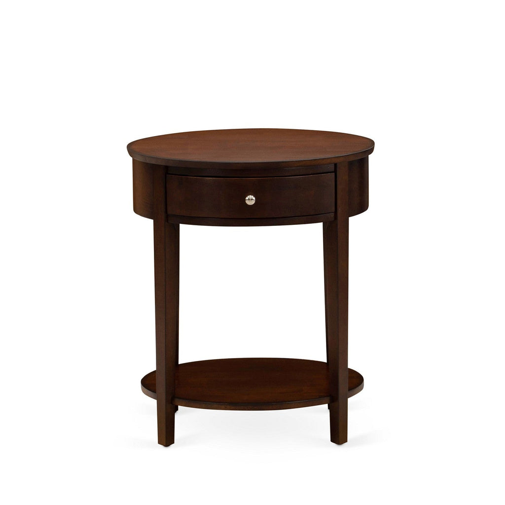 East West Furniture HI-0M-ET Wood End Table with 1 Mid Century Modern Drawer