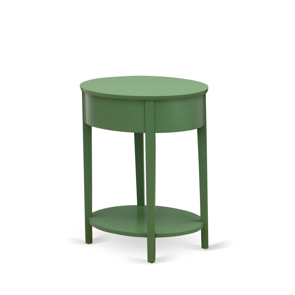 East West Furniture HI-12-ET Mid Century Modern Nightstand with 1 Wood Drawer