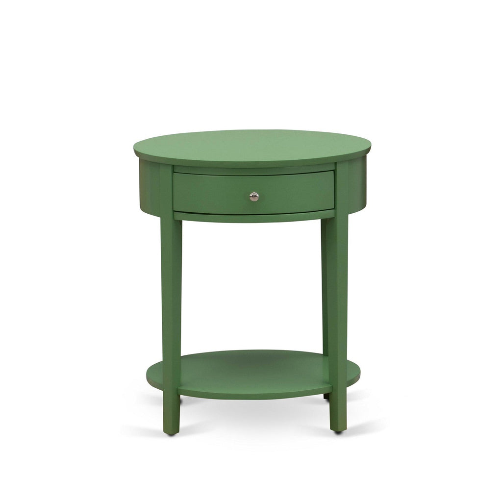 East West Furniture HI-12-ET Mid Century Modern Nightstand with 1 Wood Drawer