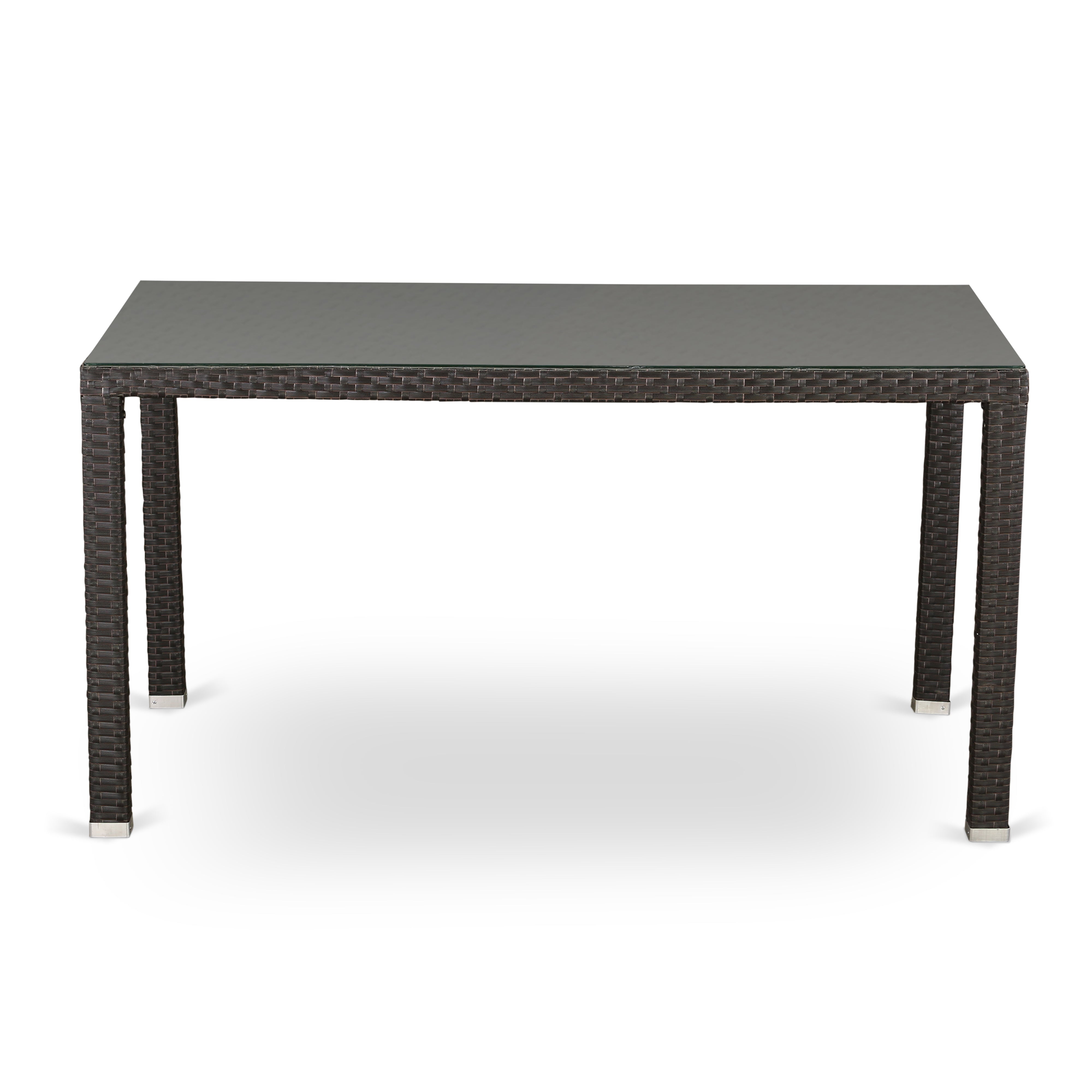 MAVL7-63S 7 pc Backyard Wicker Dining Set for 6 in Dark Brown Finish