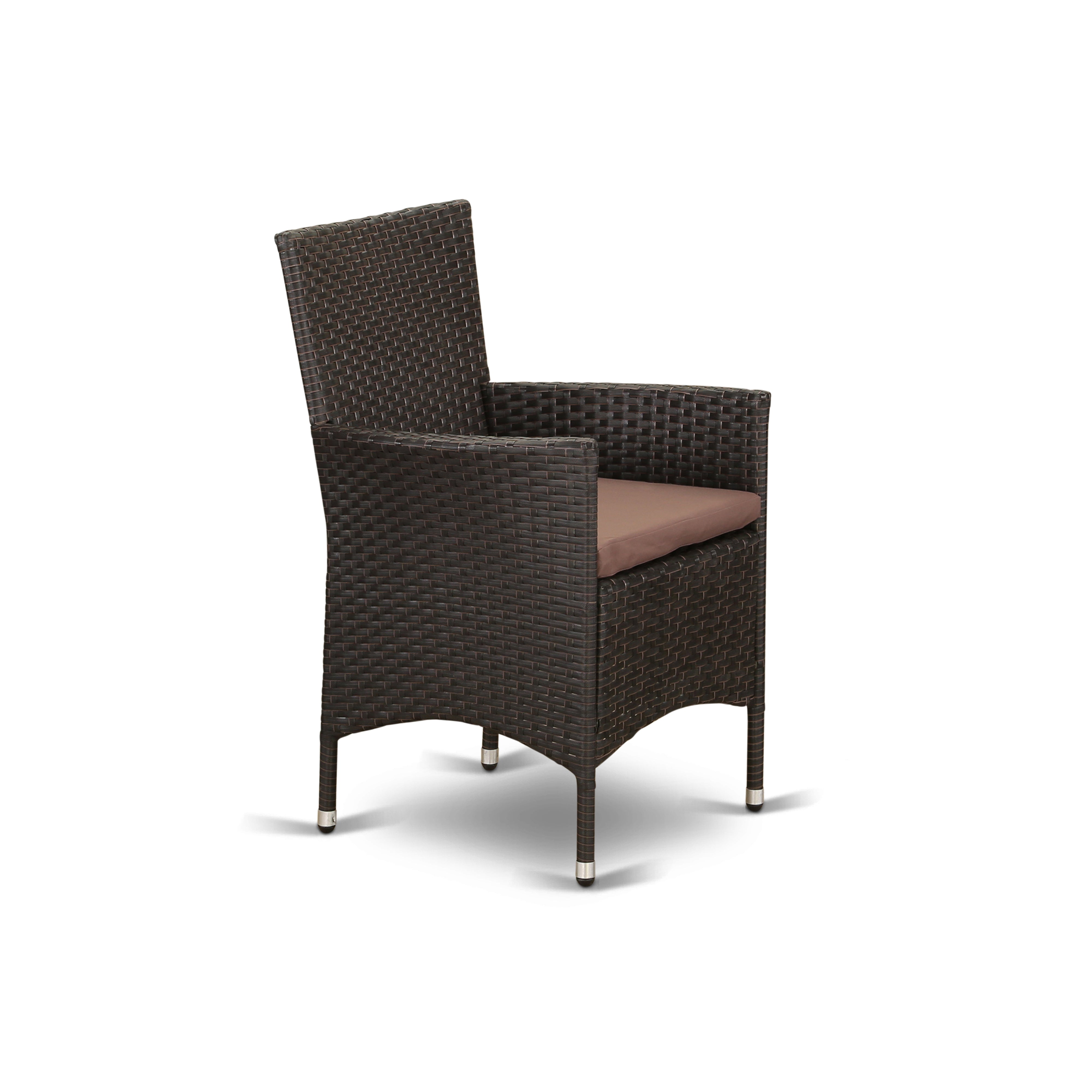 MAVL7-63S 7 pc Backyard Wicker Dining Set for 6 in Dark Brown Finish