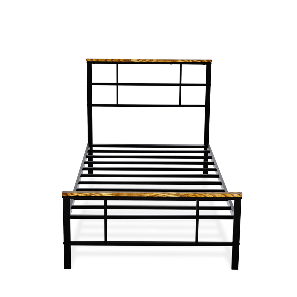 East West Furniture IGTBB04 Ingram - Estructura de cama moderna con 4 patas de metal - Estructura de cama de alta gama con recubrimiento en polvo negro