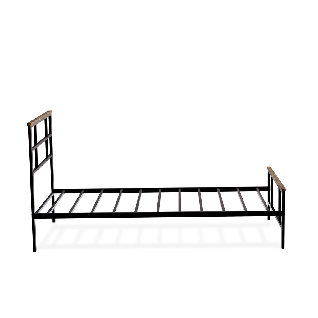 East West Furniture IGTBB04 Ingram - Estructura de cama moderna con 4 patas de metal - Estructura de cama de alta gama con recubrimiento en polvo negro