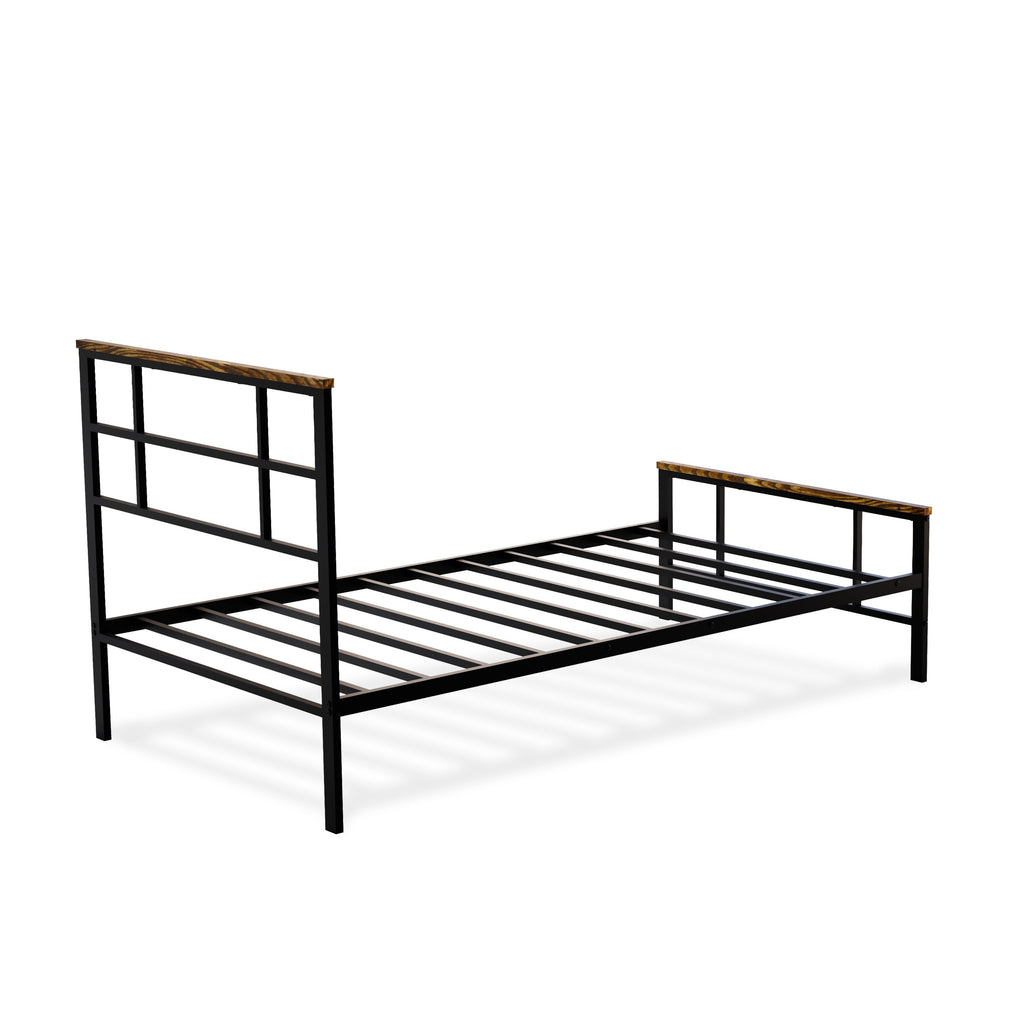 East West Furniture IGTBB04 Ingram - Estructura de cama moderna con 4 patas de metal - Estructura de cama de alta gama con recubrimiento en polvo negro