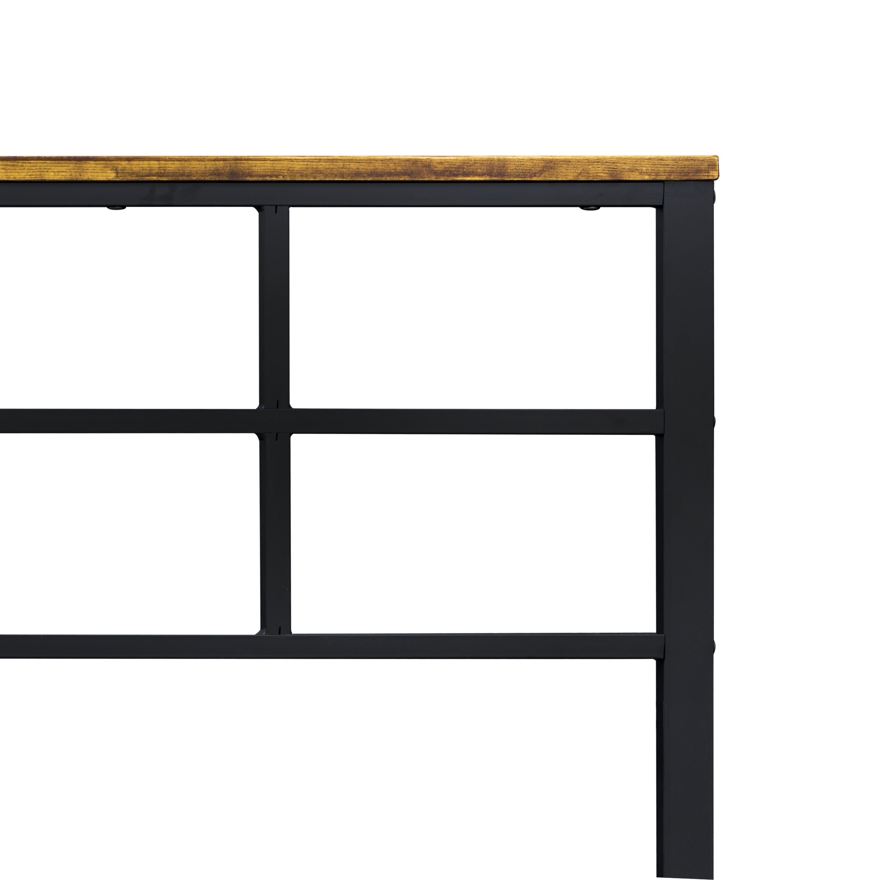 East West Furniture IGTBB04 Ingram Modern Bed Frame with 4 Metal Legs - High-class Bed Frame in Powder Coating Black Color
