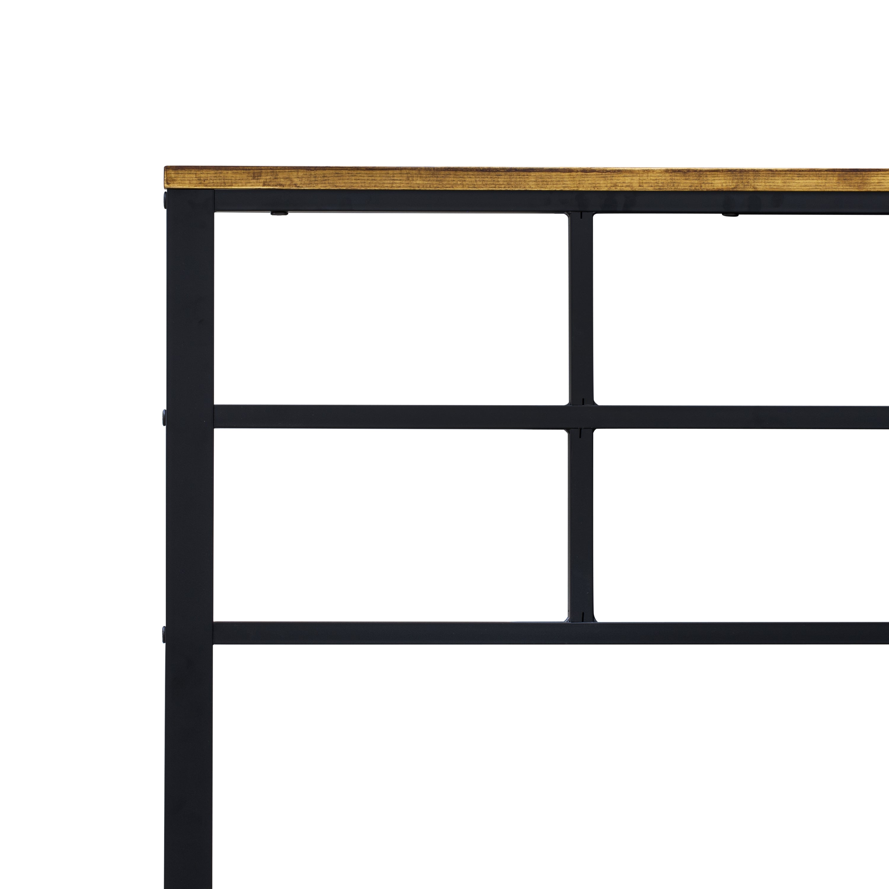 East West Furniture IGTBB04 Ingram Modern Bed Frame with 4 Metal Legs - High-class Bed Frame in Powder Coating Black Color