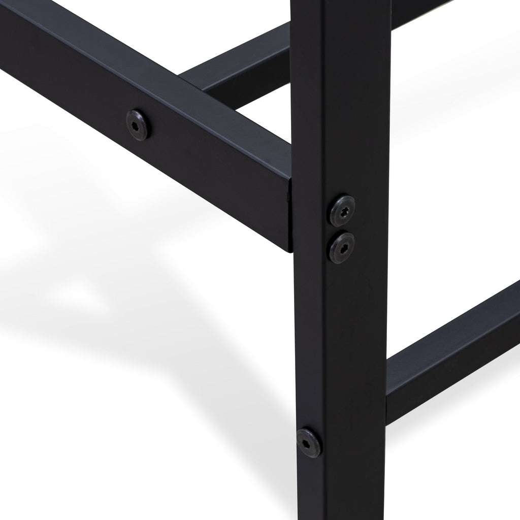 East West Furniture IGTBB04 Ingram - Estructura de cama moderna con 4 patas de metal - Estructura de cama de alta gama con recubrimiento en polvo negro