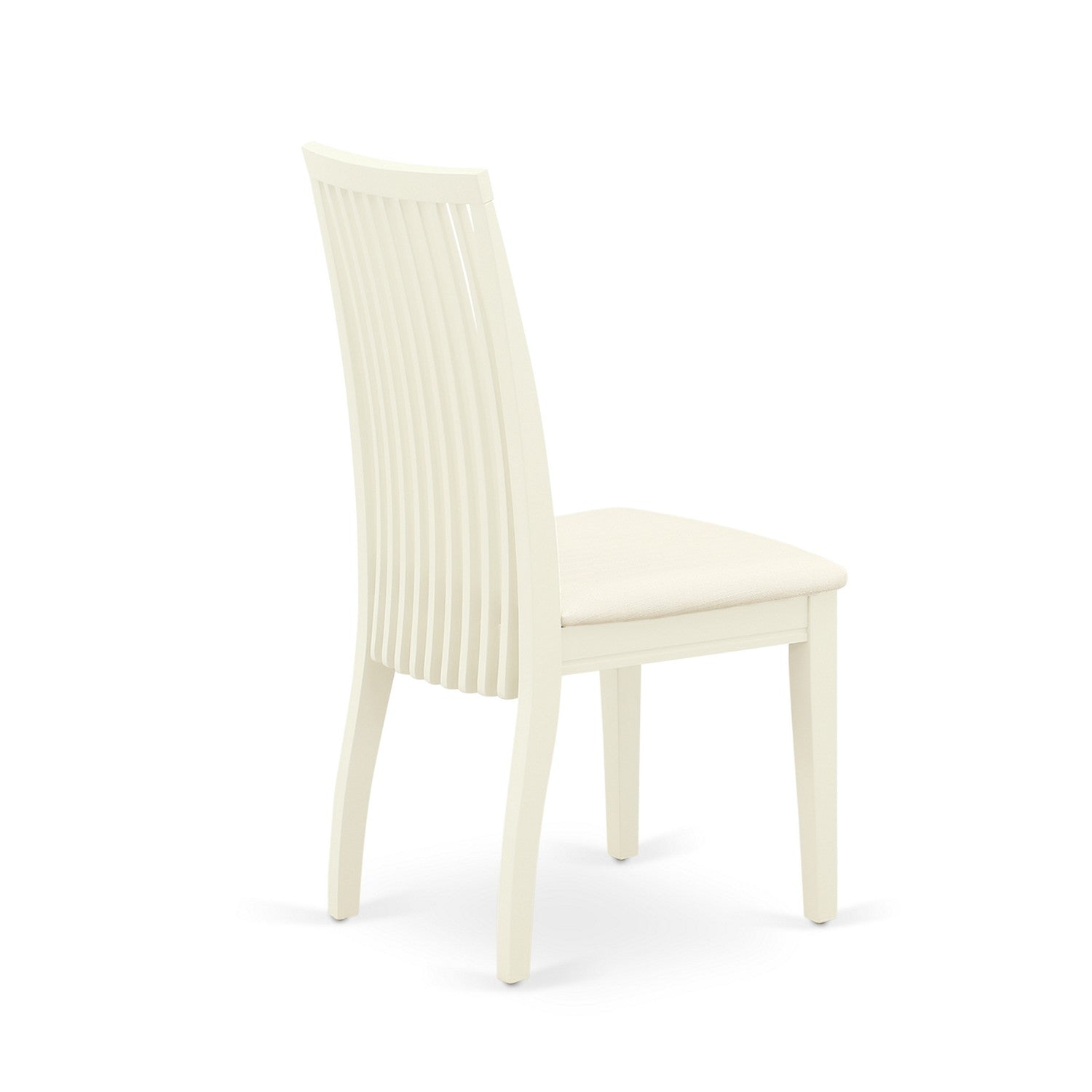 SHIP3-WHI-C 3Pc Dinette Set Includes a Round Dining Room Table and Two Linen Seat Dining Chairs, White Finish