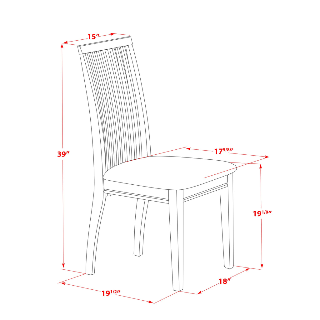 Juego de mesa de comedor East West Furniture CAIP7-MAH-C de 7 piezas compuesto por una mesa de cocina rectangular y 6 sillas de comedor de tela de lino.