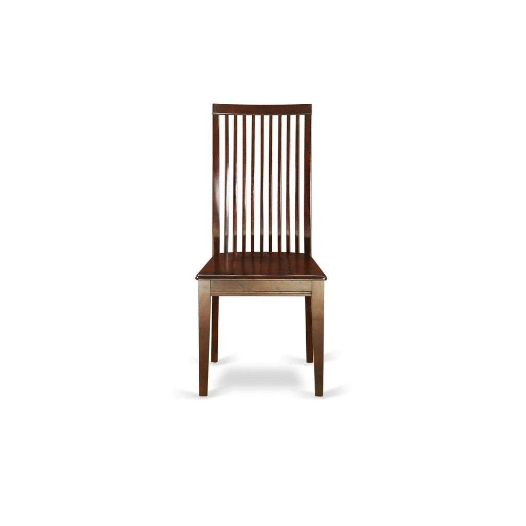 East West Furniture IPC-MAH-W Ipswich Kitchen Dining Chairs - Slat Back Wooden Seat Chairs, Set of 2, Mahogany