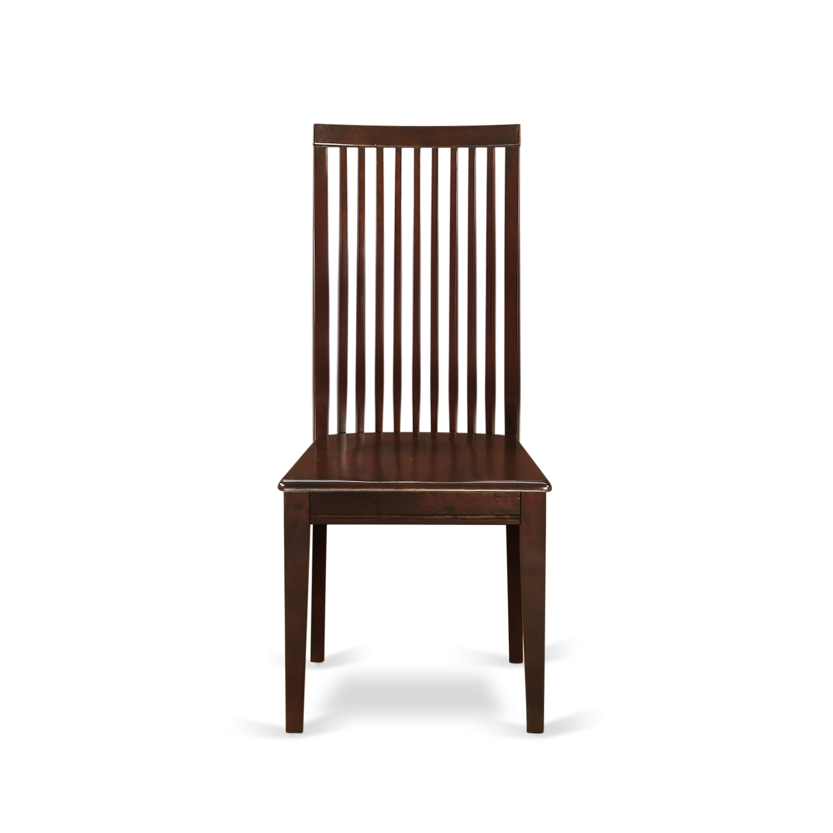 East West Furniture NDIP3-MAH-W 3Pc Dinette Set Includes a Small Dining Table and 2 Dinette Chairs with Rubberwood Seat and Slat Back, Mahogany Finish