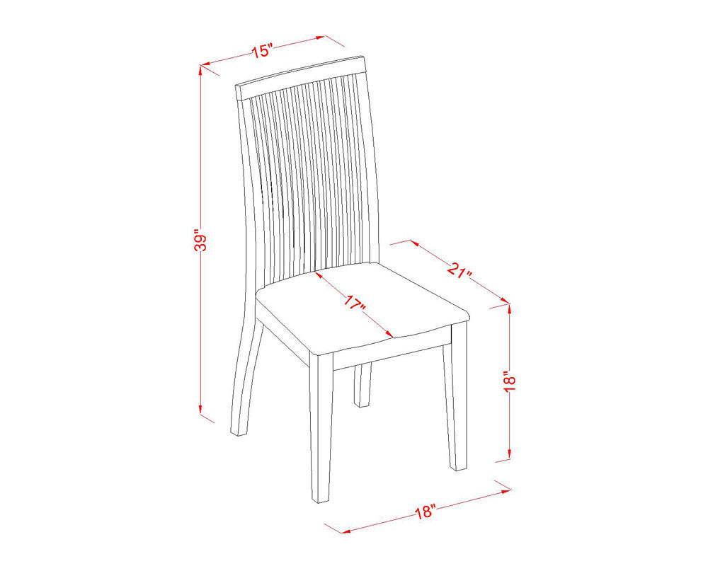 Juego de comedor de 3 piezas East West Furniture NOIP3-MAH-W. Incluye una mesa de cocina rectangular con diseño de hojas de mariposa y 2 sillas de comedor.