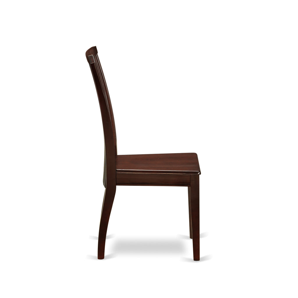 East West Furniture NDIP3-MAH-W 3 Piece Dining Room Furniture Set Contains a Rectangle Dining Table with Dropleaf and 2 Wood Seat Chairs