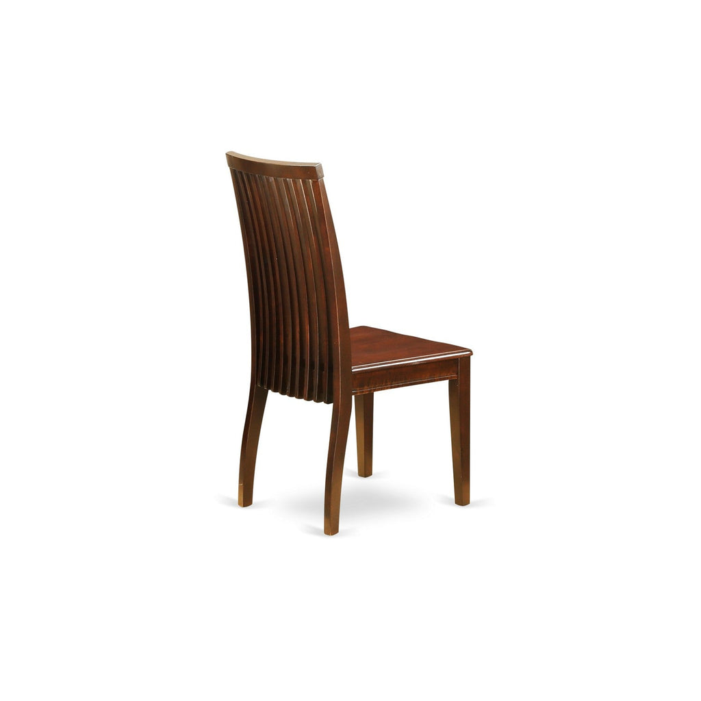 East West Furniture IPC-MAH-W Ipswich Kitchen Dining Chairs - Slat Back Wooden Seat Chairs, Set of 2, Mahogany