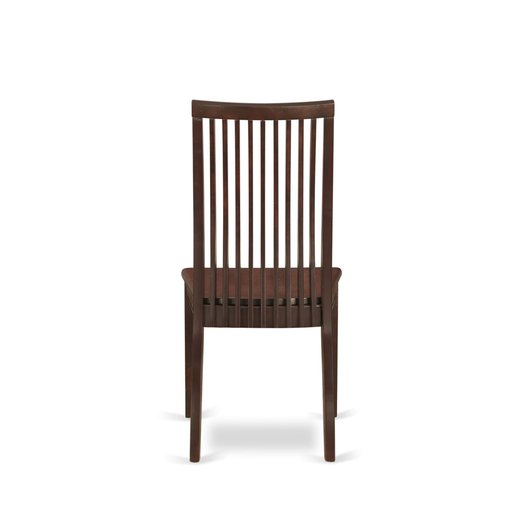 East West Furniture NDIP3-MAH-W 3 Piece Dining Room Furniture Set Contains a Rectangle Dining Table with Dropleaf and 2 Wood Seat Chairs