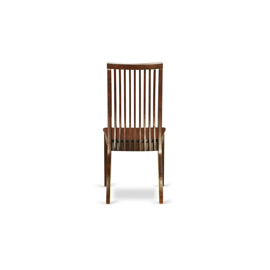 East West Furniture IPC-MAH-W Ipswich Kitchen Dining Chairs - Slat Back Wooden Seat Chairs, Set of 2, Mahogany