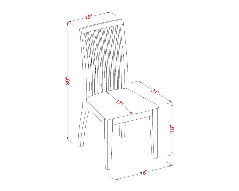 East West Furniture NDIP3-MAH-W 3 Piece Dining Room Furniture Set Contains a Rectangle Dining Table with Dropleaf and 2 Wood Seat Chairs