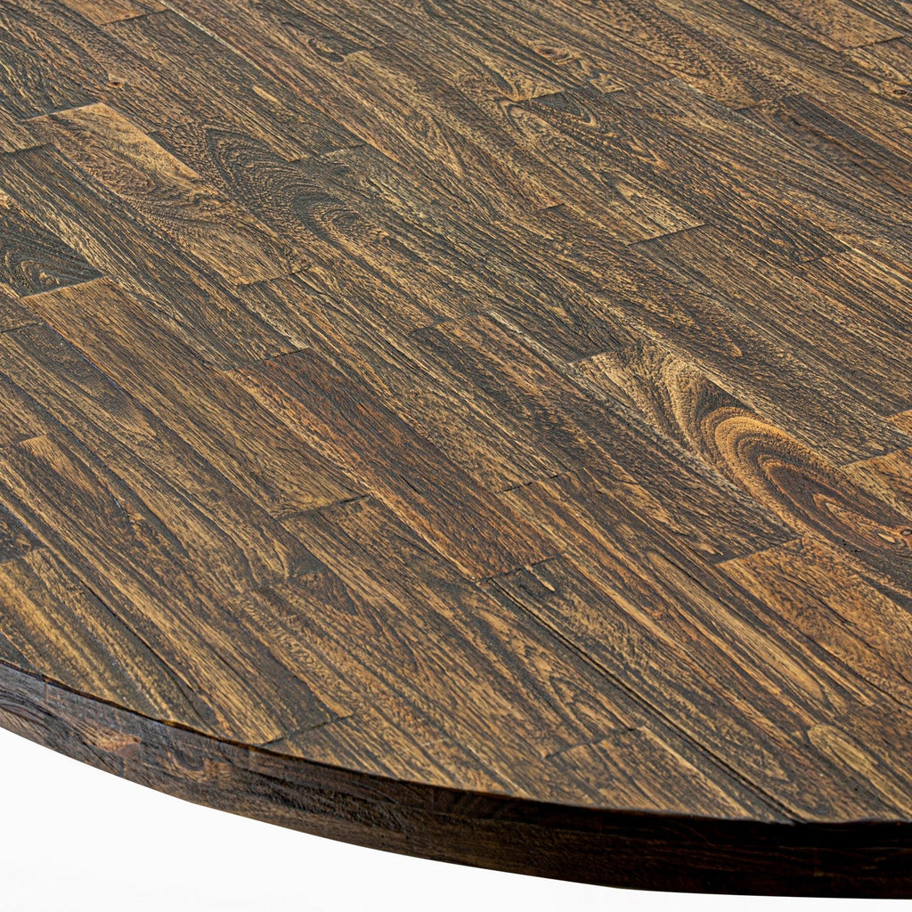 East West Furniture IR2-07-TP Irving Kitchen Dining Table - a Round Wooden Table Top with Pedestal Base, 48x48 Inch, Distressed Jacobean