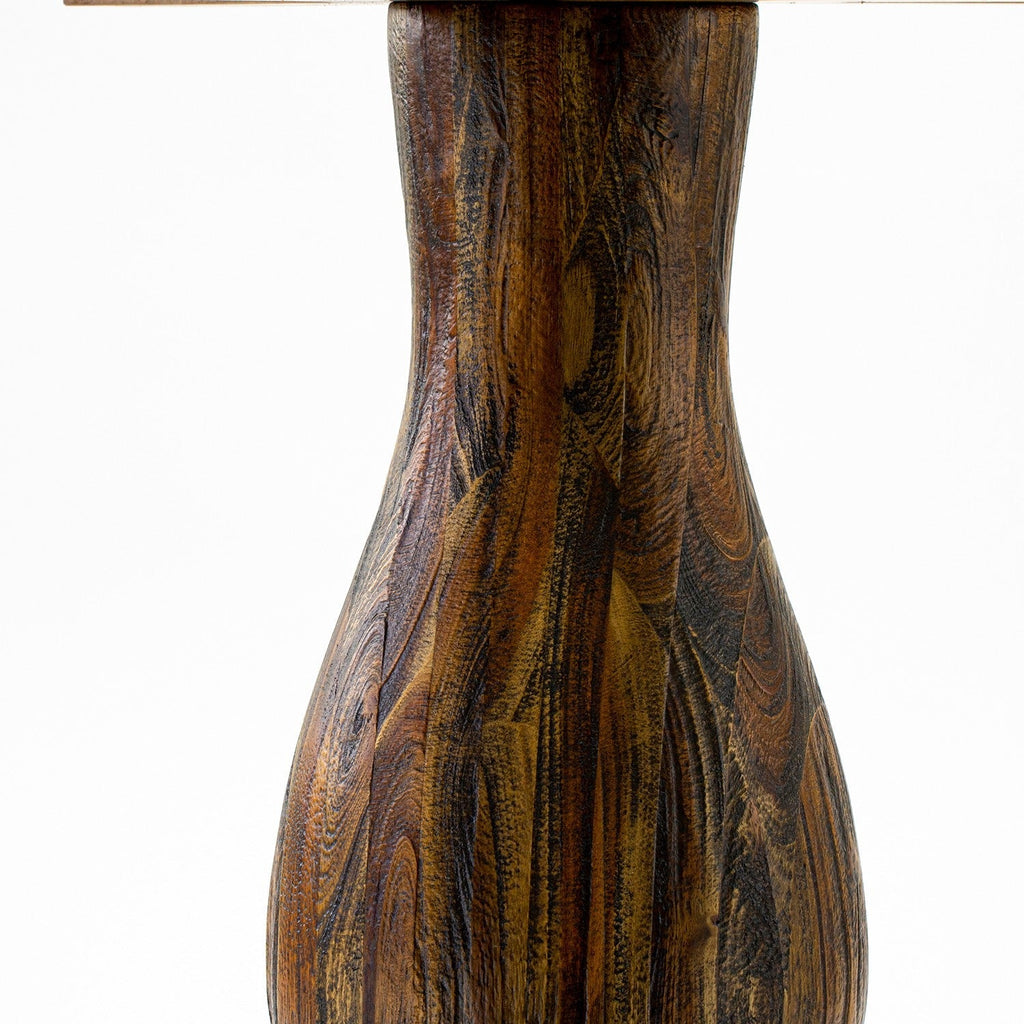 Juego de comedor de 5 piezas East West Furniture I2LA5-716. Incluye una mesa de comedor redonda con pedestal y 4 sillas Parson tapizadas en tela de lino color caqui oscuro.