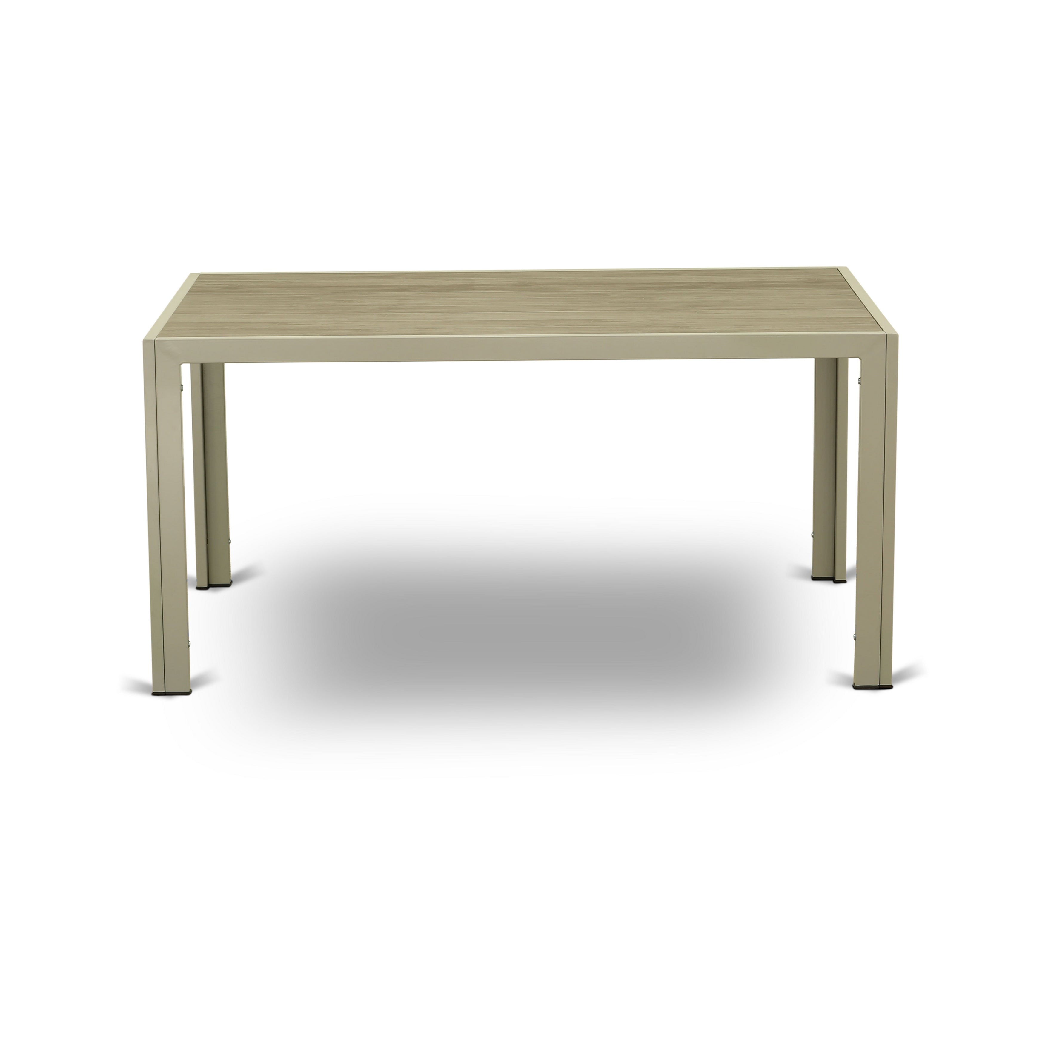 Los juegos de muebles de patio de mimbre para exterior JUJU7-03A de East West Furniture de 7 piezas constan de una mesa de comedor tipo bistró rectangular con tapa de vidrio y 6 sillones de balcón con cojín.