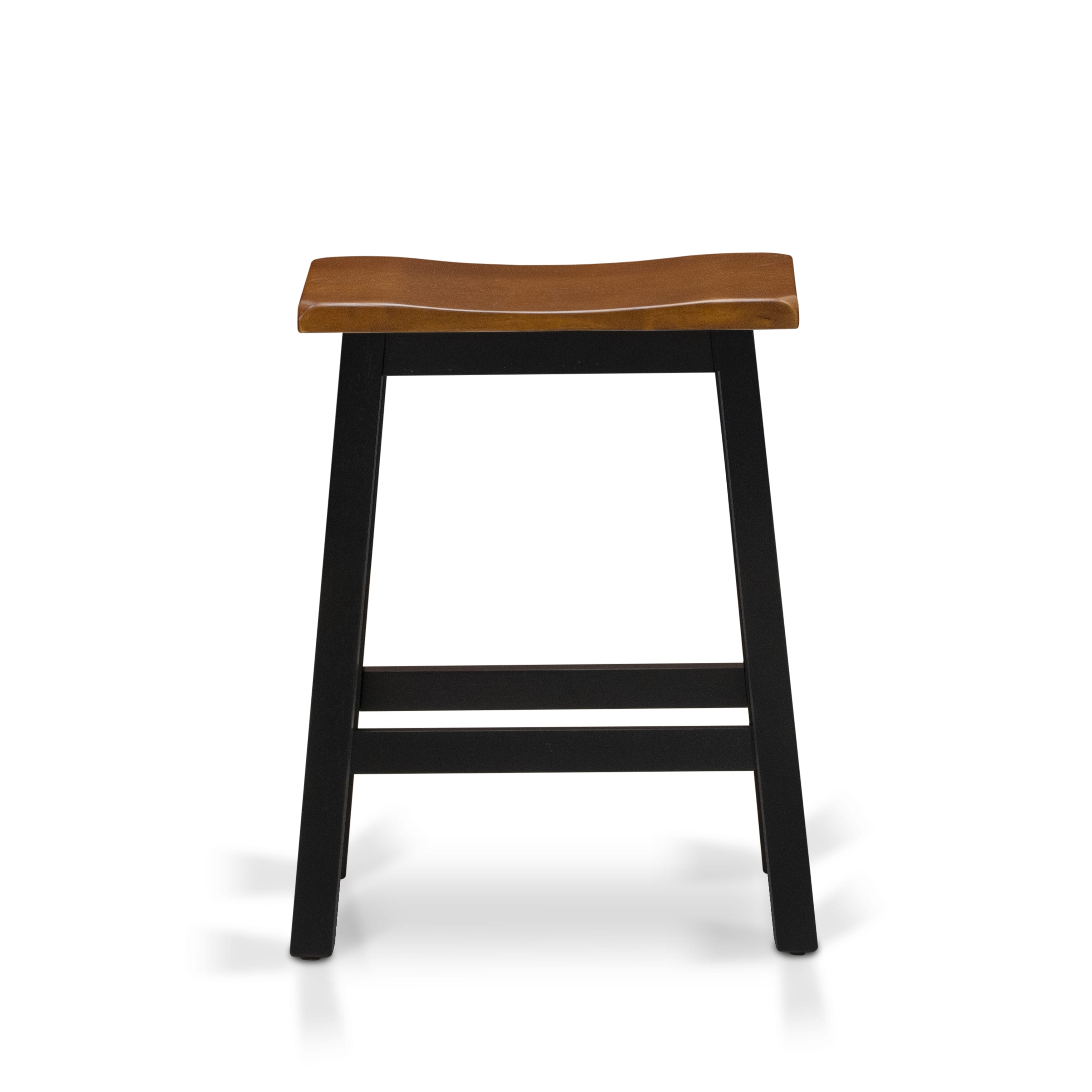 EAST WEST FURNITURE - KATY4-BCH-W - 4 Piece Kitchen Dining Table Set Contains a Dining Room Table, 2 Stools with a Dining Table Bench - Black & Cherry Finish