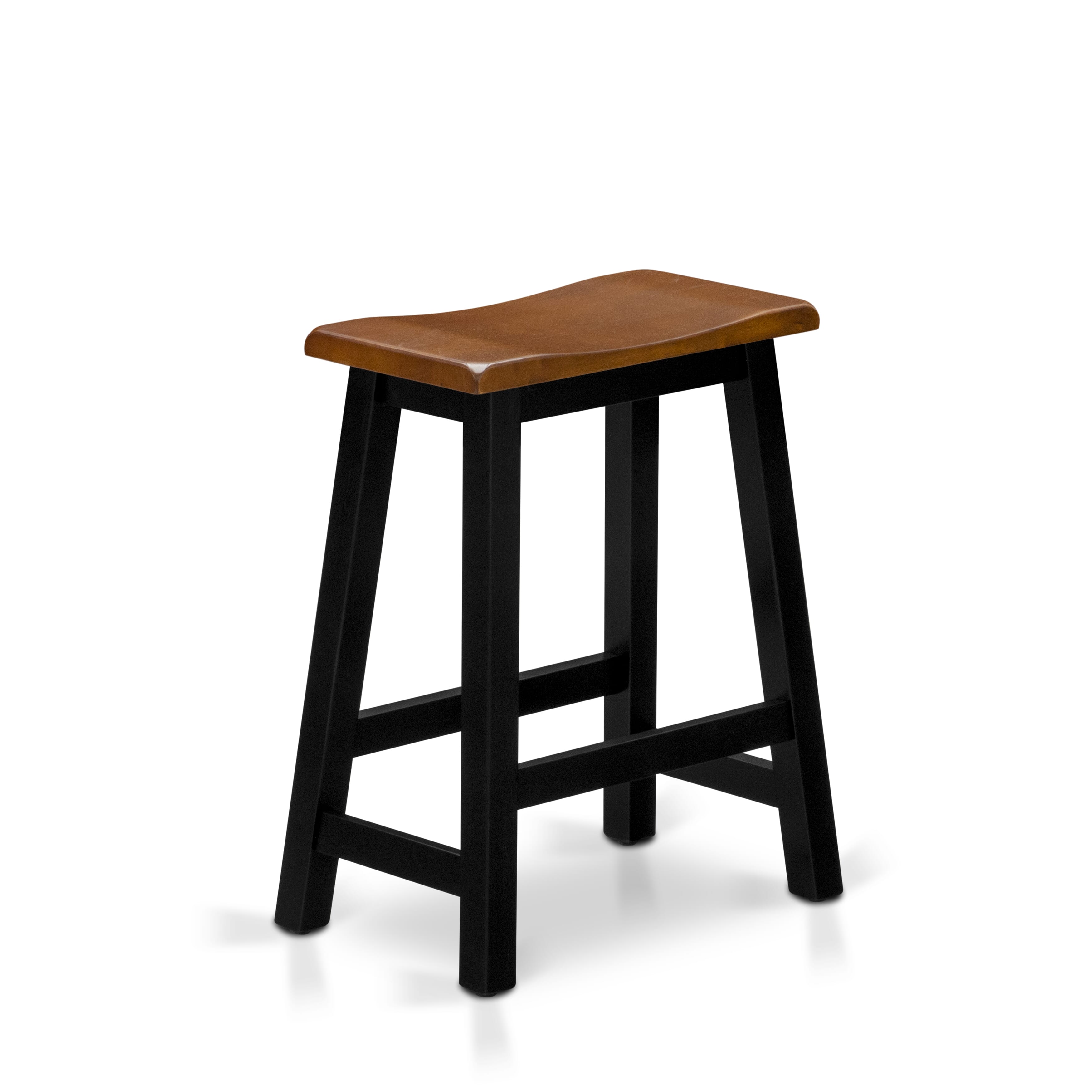 EAST WEST FURNITURE - KATY4-BCH-W - 4 Piece Kitchen Dining Table Set Contains a Dining Room Table, 2 Stools with a Dining Table Bench - Black & Cherry Finish