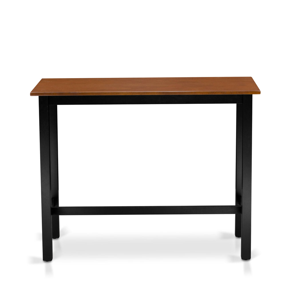 EAST WEST FURNITURE - KATY4-BCH-W - 4 Piece Kitchen Dining Table Set Contains a Dining Room Table, 2 Stools with a Dining Table Bench - Black & Cherry Finish