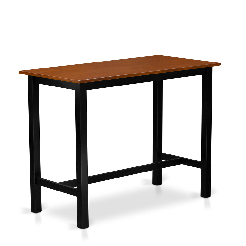 EAST WEST FURNITURE - KATY4-BCH-W - 4 Piece Kitchen Dining Table Set Contains a Dining Room Table, 2 Stools with a Dining Table Bench - Black & Cherry Finish