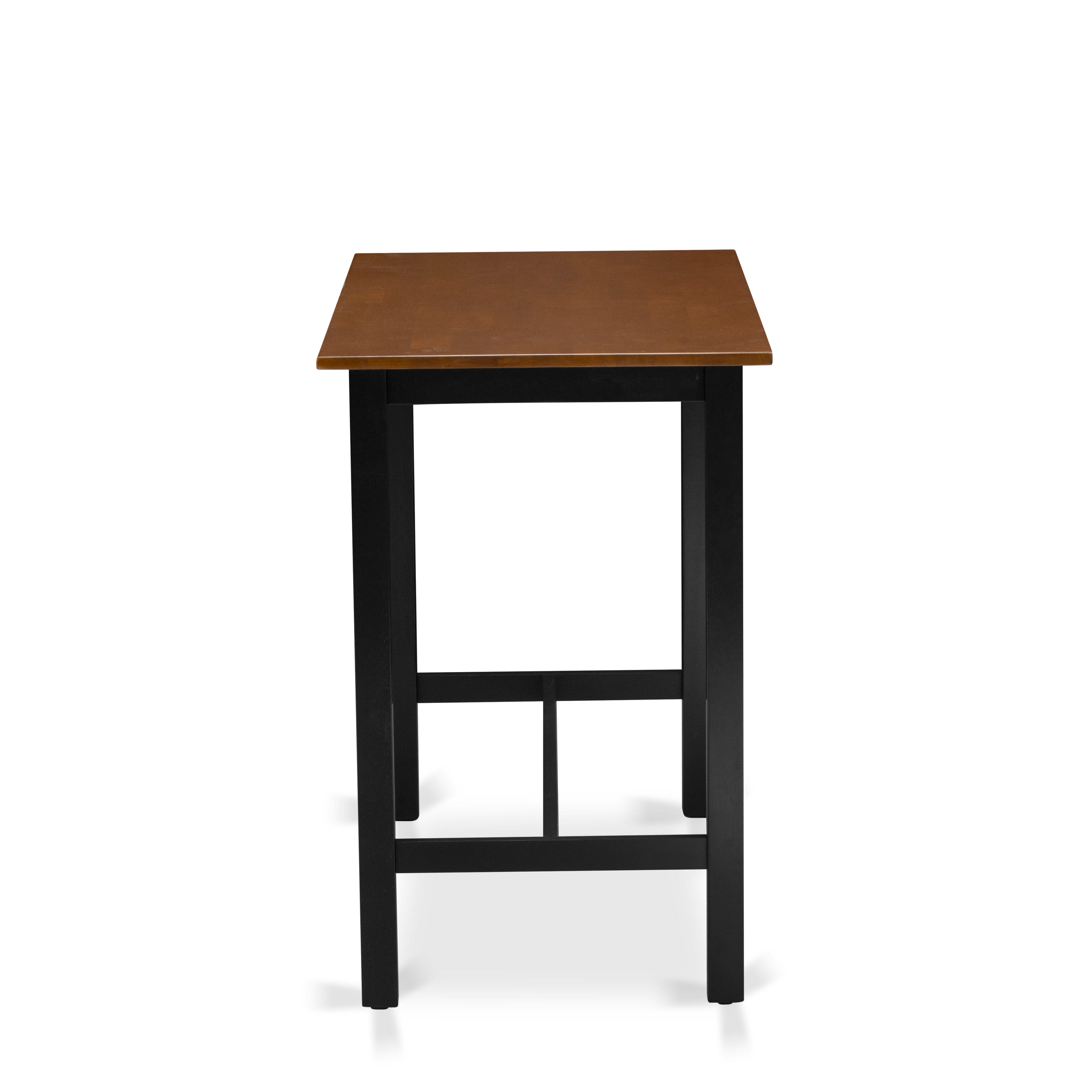 EAST WEST FURNITURE - KATY4-BCH-W - 4 Piece Kitchen Dining Table Set Contains a Dining Room Table, 2 Stools with a Dining Table Bench - Black & Cherry Finish
