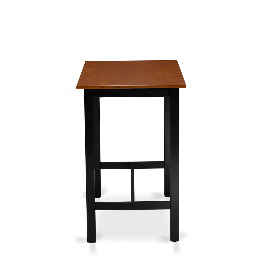 EAST WEST FURNITURE - KATY4-BCH-W - 4 Piece Kitchen Dining Table Set Contains a Dining Room Table, 2 Stools with a Dining Table Bench - Black & Cherry Finish
