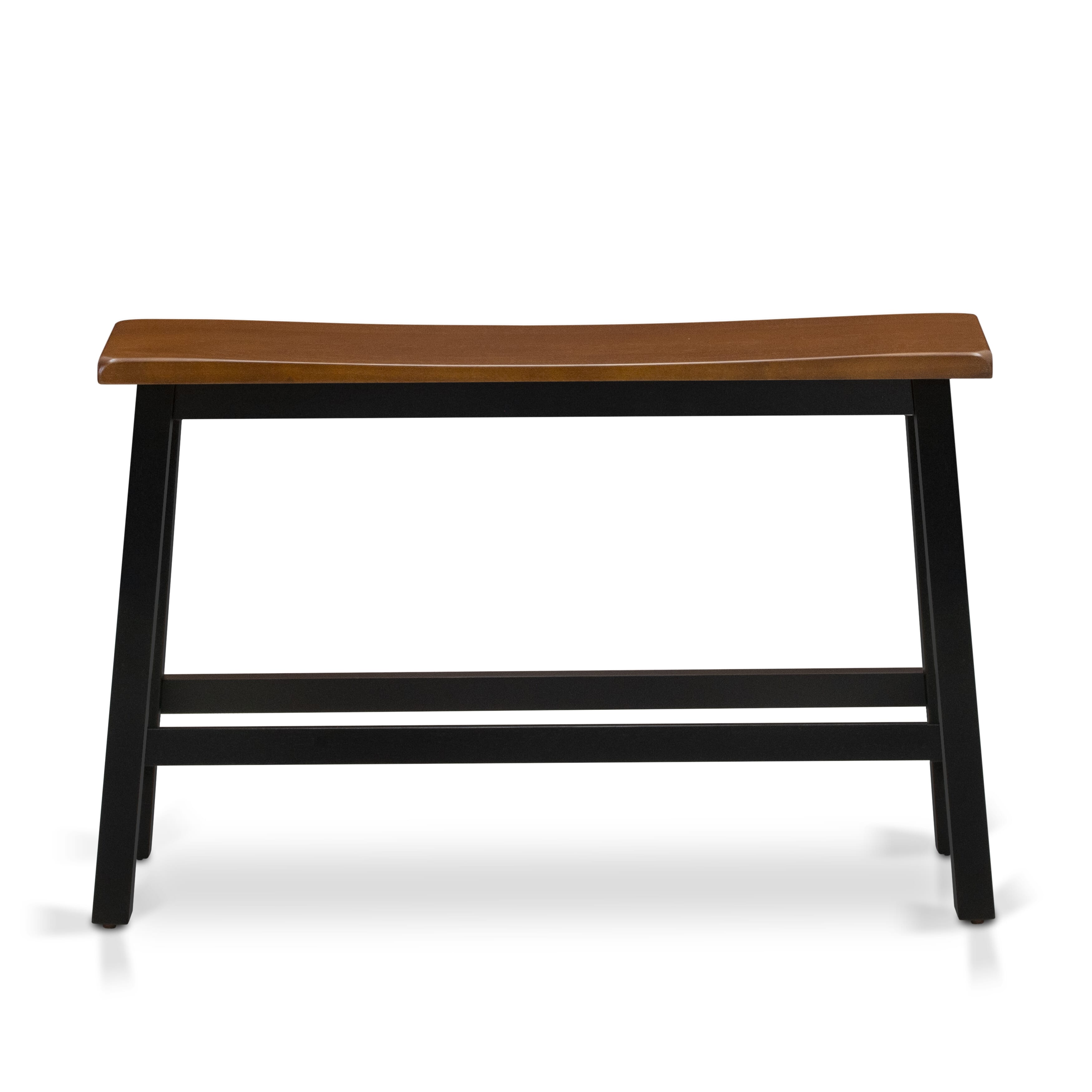 EAST WEST FURNITURE - KATY4-BCH-W - 4 Piece Kitchen Dining Table Set Contains a Dining Room Table, 2 Stools with a Dining Table Bench - Black & Cherry Finish