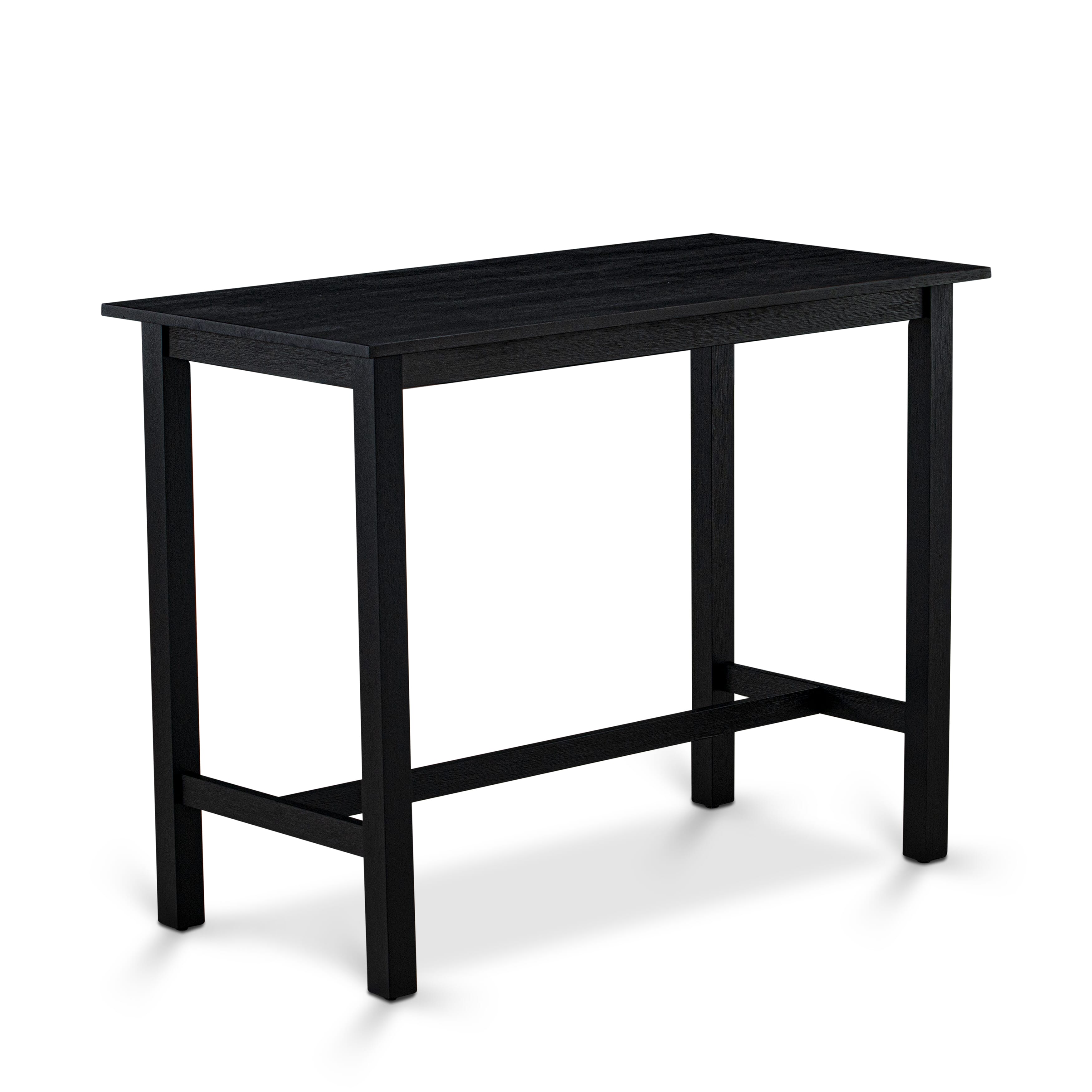 EAST WEST FURNITURE - KATY4-WBL-W- 4 Piece Dining Room Table SetsIncludes a Wood Dining Table, 2 Kitchen Stools with a Mid Century Modern Bench - Wire brushed Black Finish