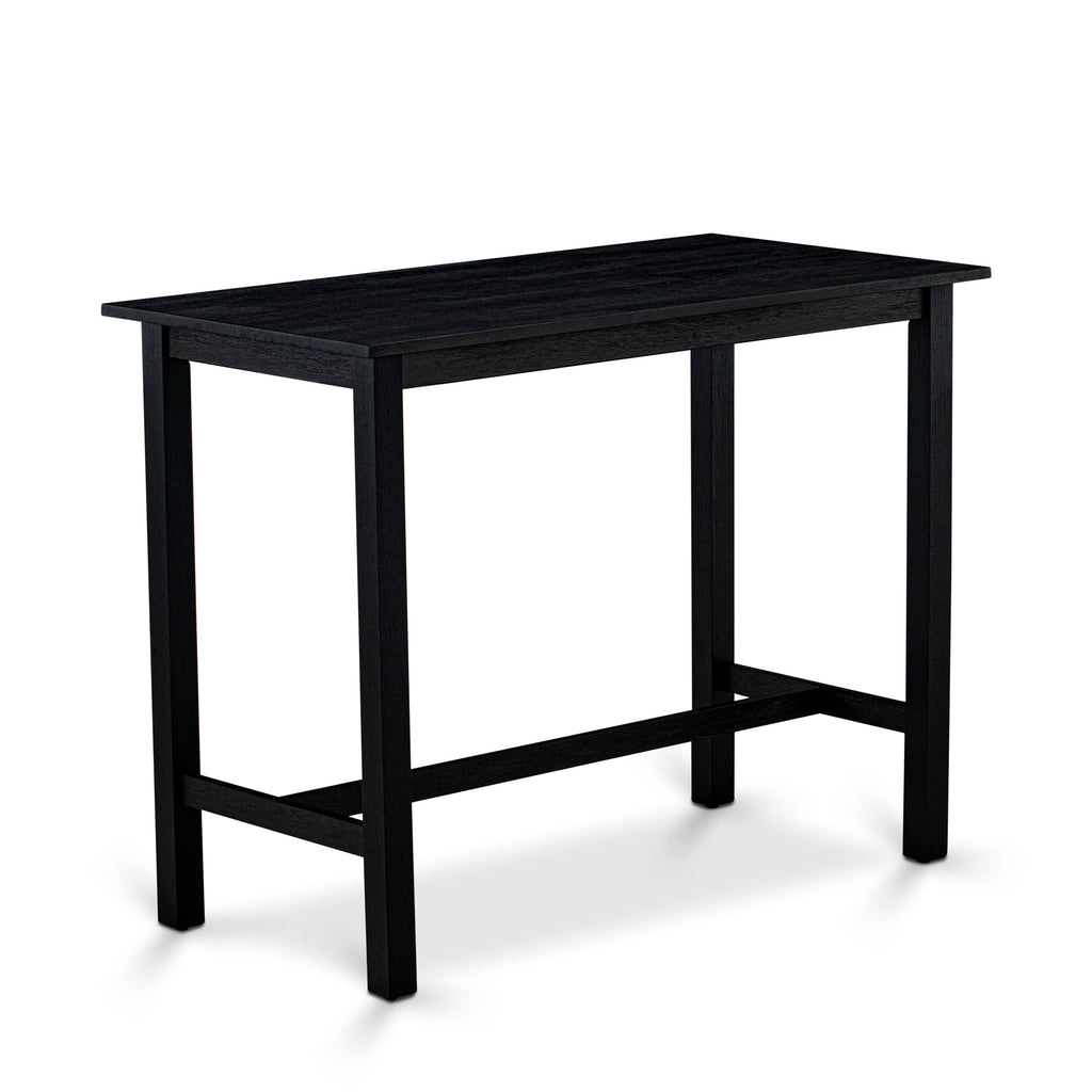 Juego de comedor de 4 piezas KATY4-WBL-W de East West Furniture. Contiene una mesa de comedor rectangular y 2 taburetes con un banco.