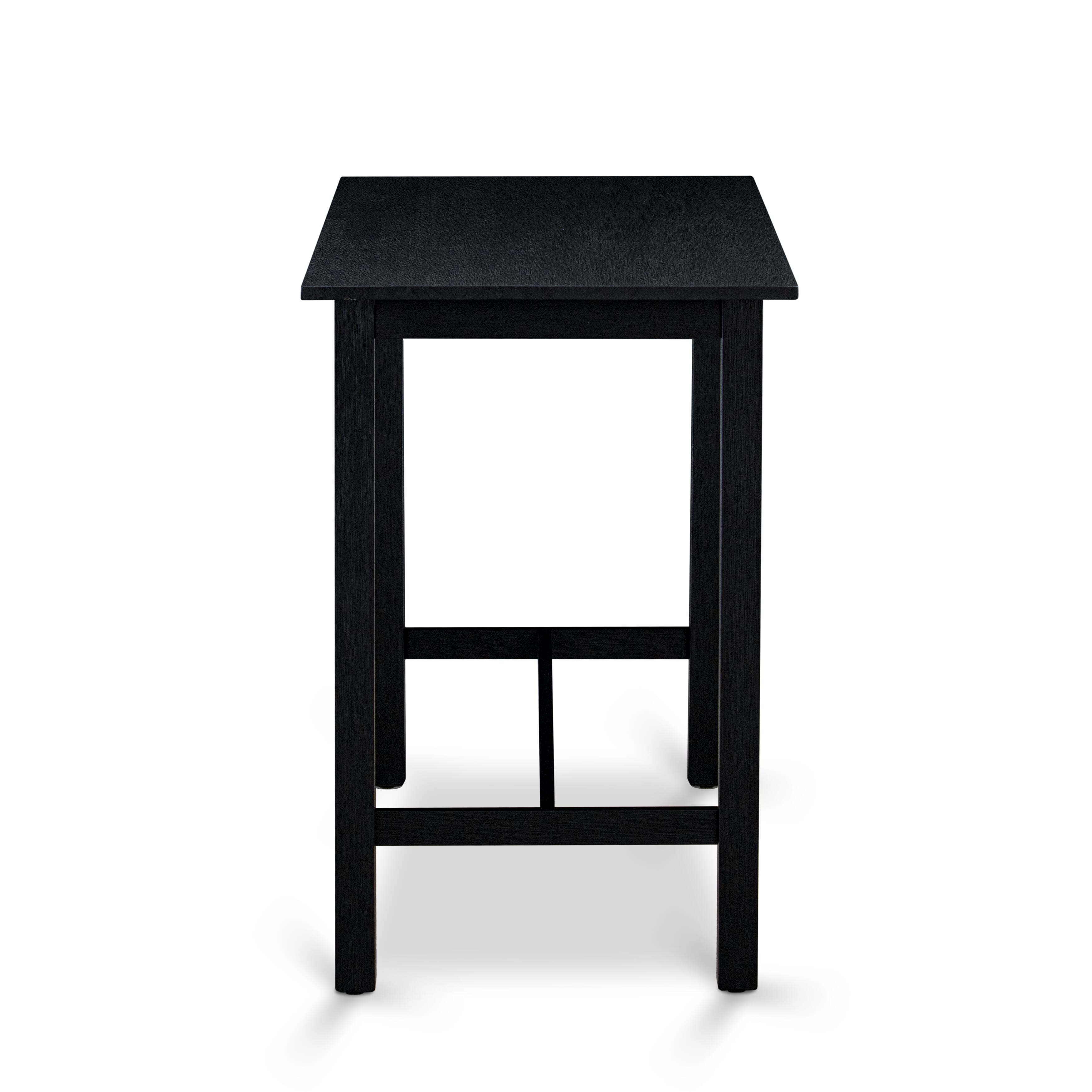 EAST WEST FURNITURE - KATY4-WBL-W- 4 Piece Dining Room Table SetsIncludes a Wood Dining Table, 2 Kitchen Stools with a Mid Century Modern Bench - Wire brushed Black Finish