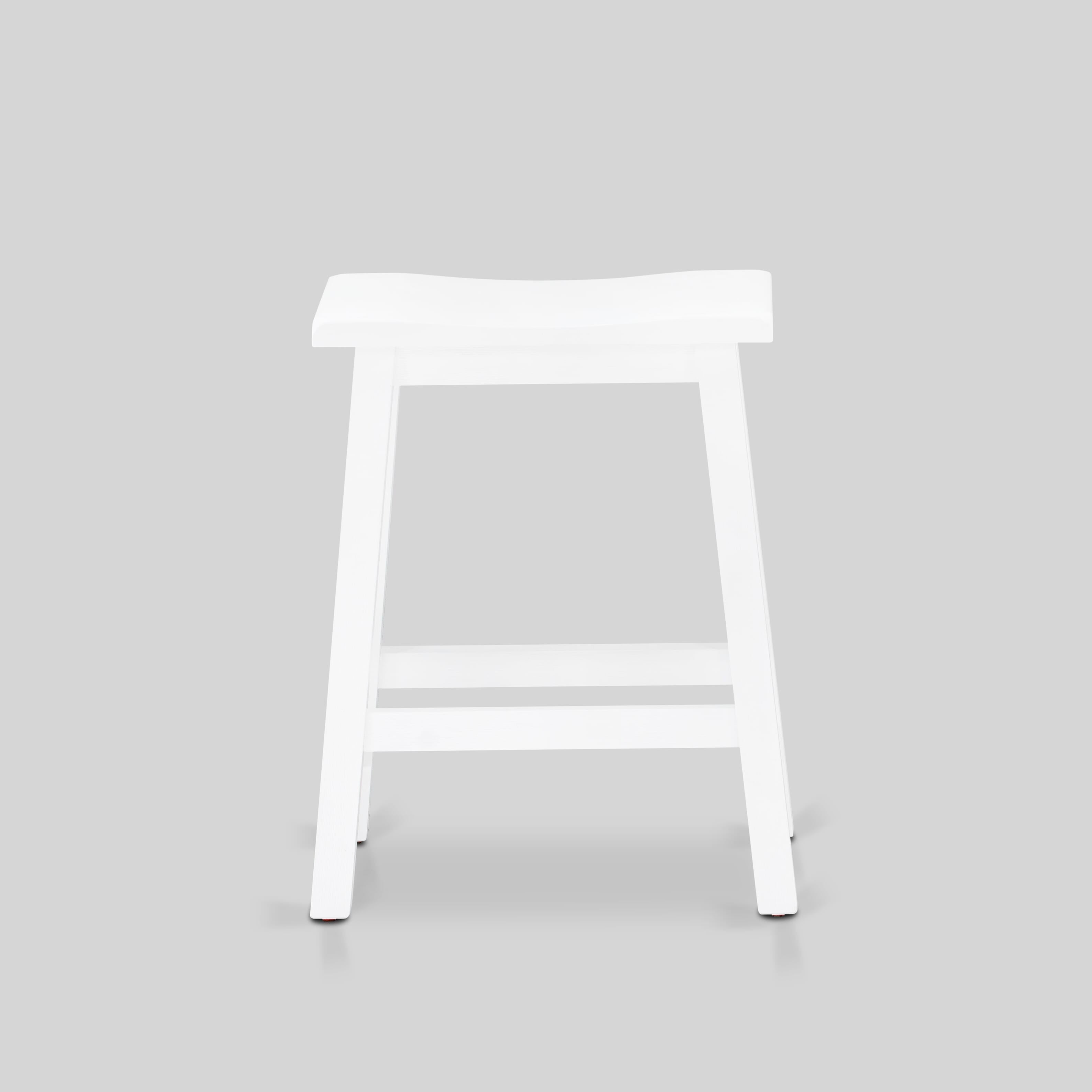 EAST WEST FURNITURE - KATY4-WBW-W - 4 Piece Mid Century Dining Set Contains a Dining Table, 2 Kitchen Stools with a Kitchen Bench - Wire Brushed Bright Linen white Finish