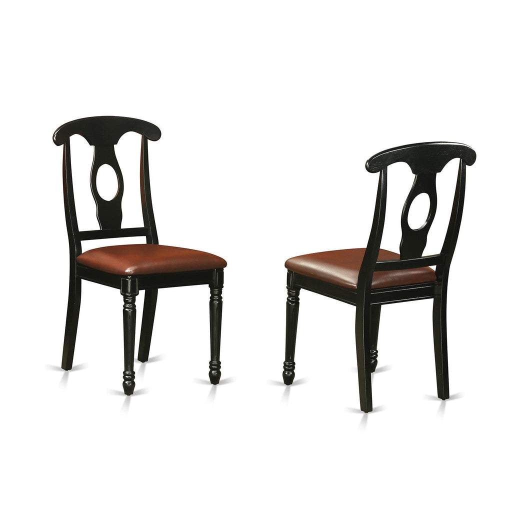 Sillas de comedor Kenley KEC-BLK-LC de East West Furniture: sillas de madera tapizadas en piel sintética