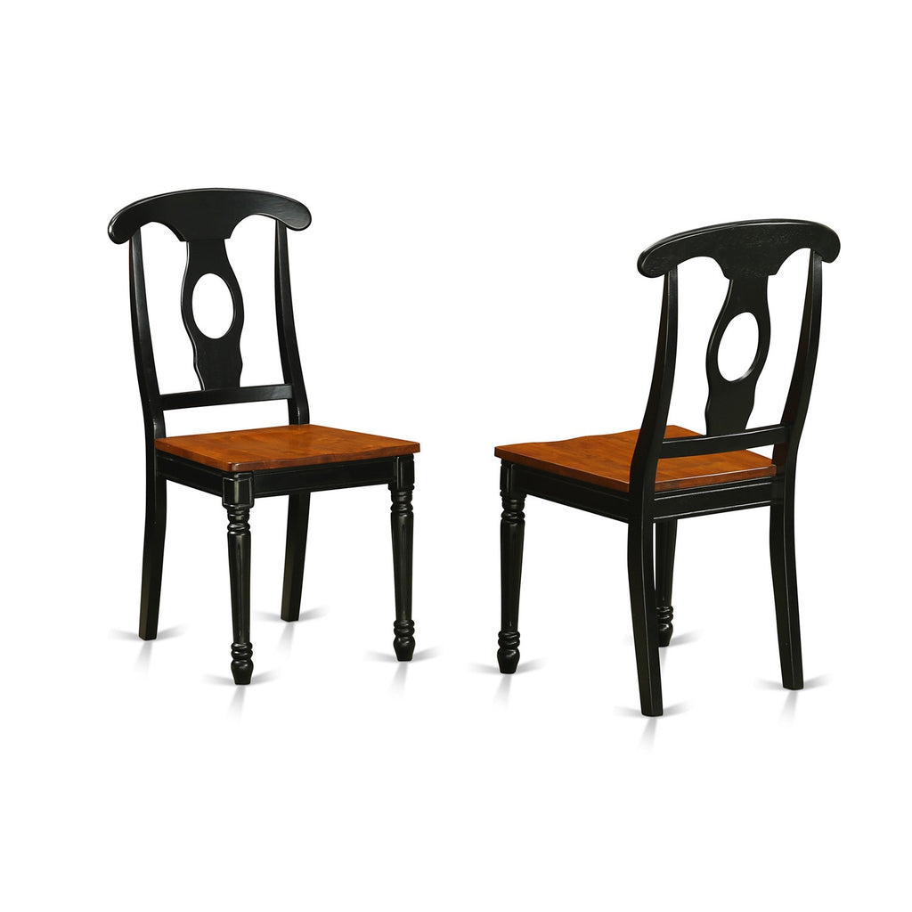 El juego de comedor de 5 piezas East West Furniture DLKE5-BCH-W incluye una mesa de comedor redonda con alas abatibles y 4 sillas con asiento de madera.