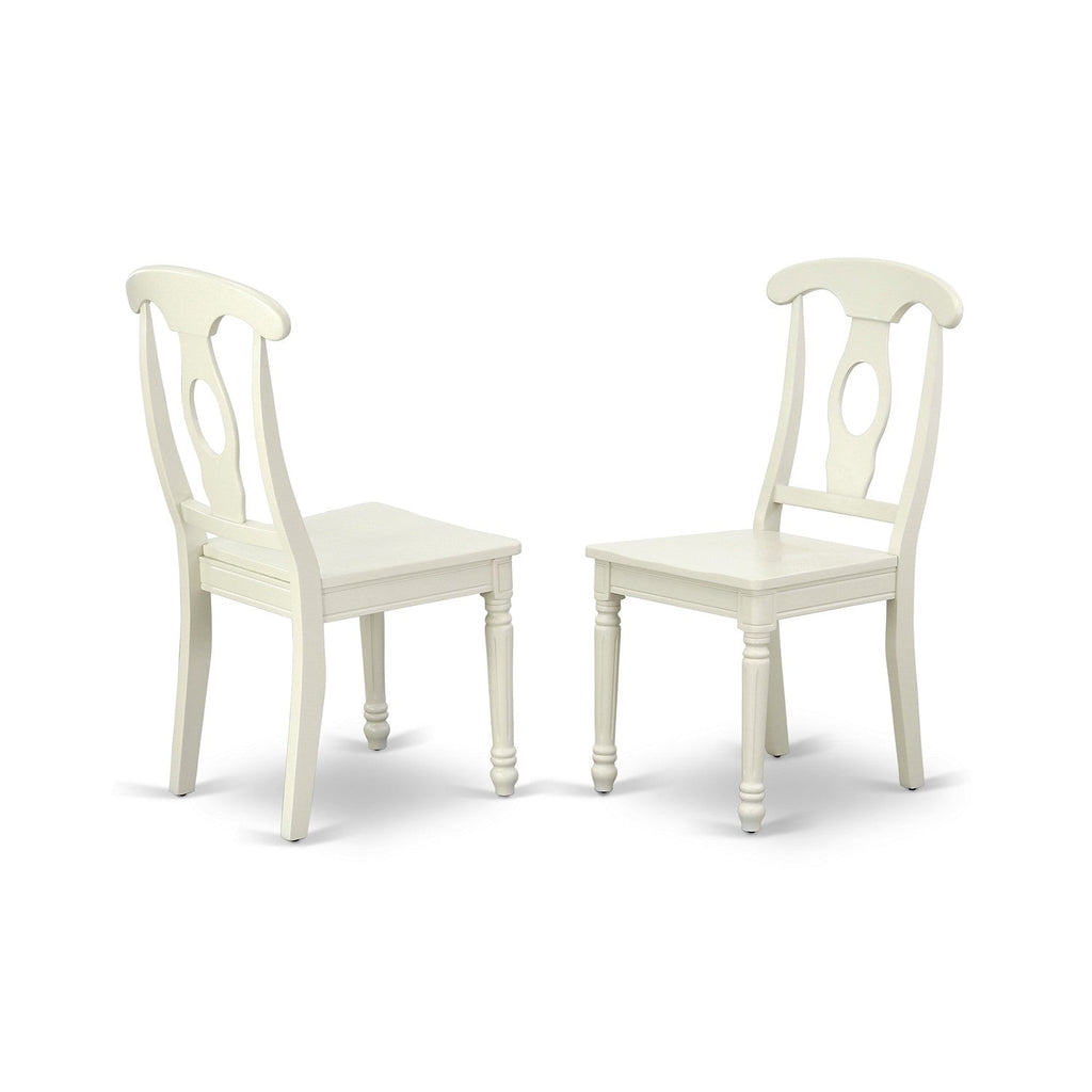El juego de muebles de comedor de 5 piezas East West Furniture AVKE5-LWH-W incluye una mesa de cocina ovalada con hojas de mariposa y 4 sillas de comedor.