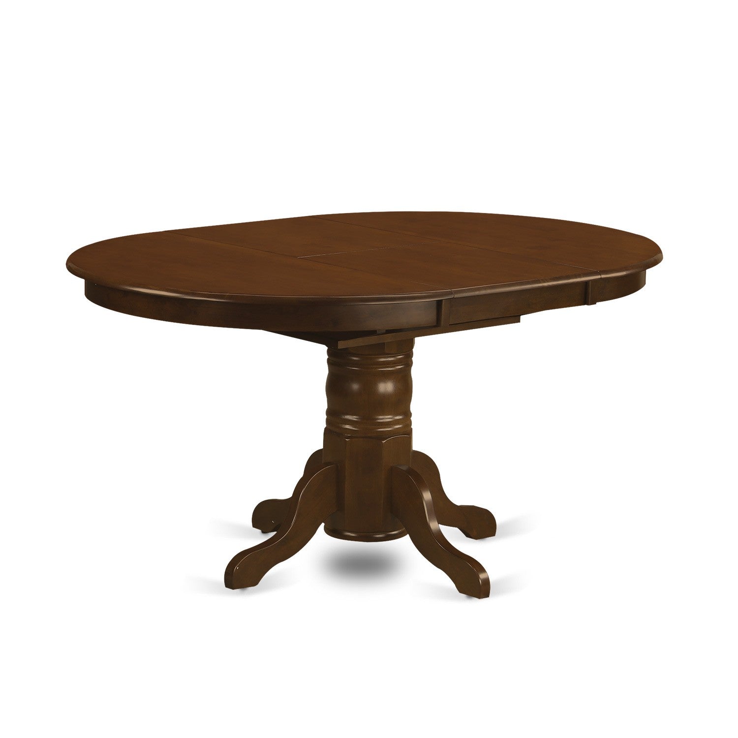 KELY7-ESP-W 7 Pc Kenley Dining Table with a 18" Leaf and 6 hard wood Kitchen Chairs in Espresso .