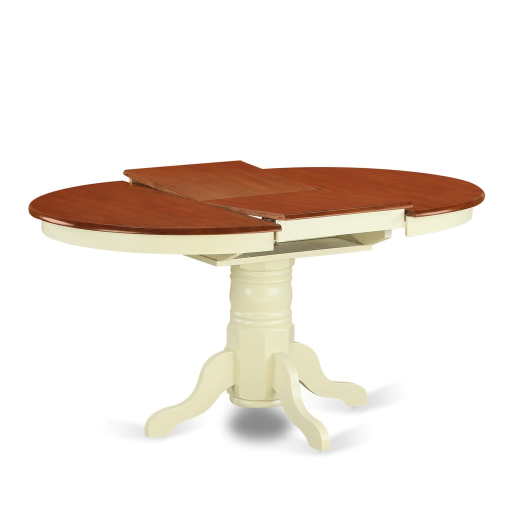 East West Furniture KET-WHI-TP Kenley Kitchen Dining Table - an Oval Wooden Table Top with Butterfly Leaf & Pedestal Base