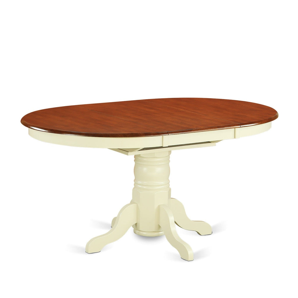 Juego de mesa de comedor de 5 piezas East West Furniture KEDA5-BMK-W para 4 personas. Incluye una mesa de cocina ovalada con diseño de hojas de mariposa y 4 sillas de comedor.