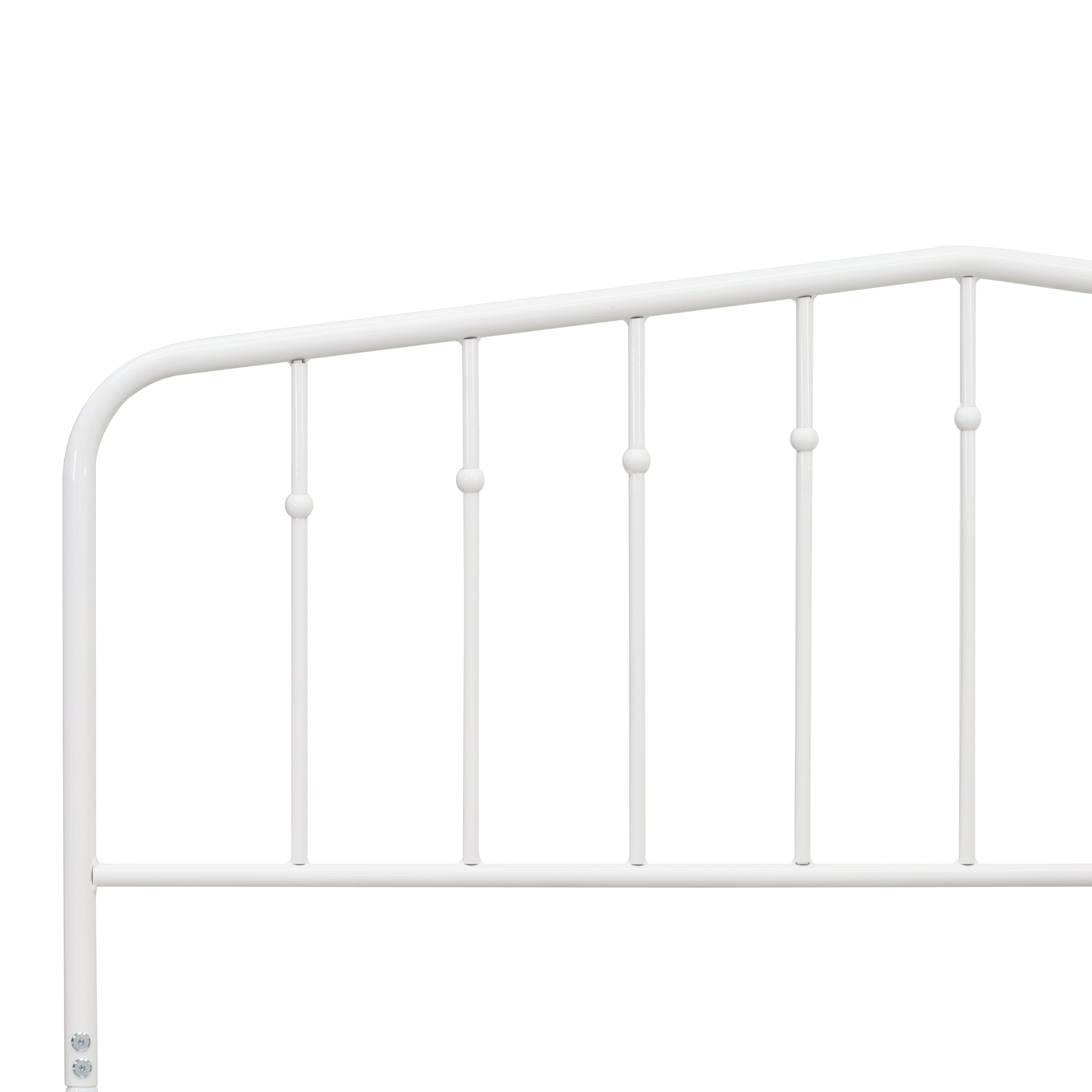 East West Furniture KHQBWHI Kemah Queen Platform Bed with 4 Metal Legs - Magnificent Bed in Powder Coating Linen white Color