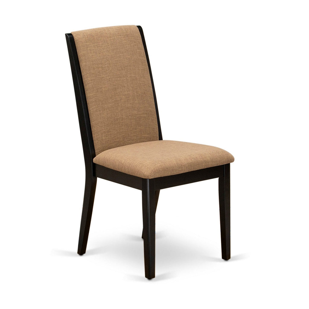 East West Furniture LAP1T47 Lancy Parson Dining Chairs - Light Sable Linen Fabric Upholstered Chairs
