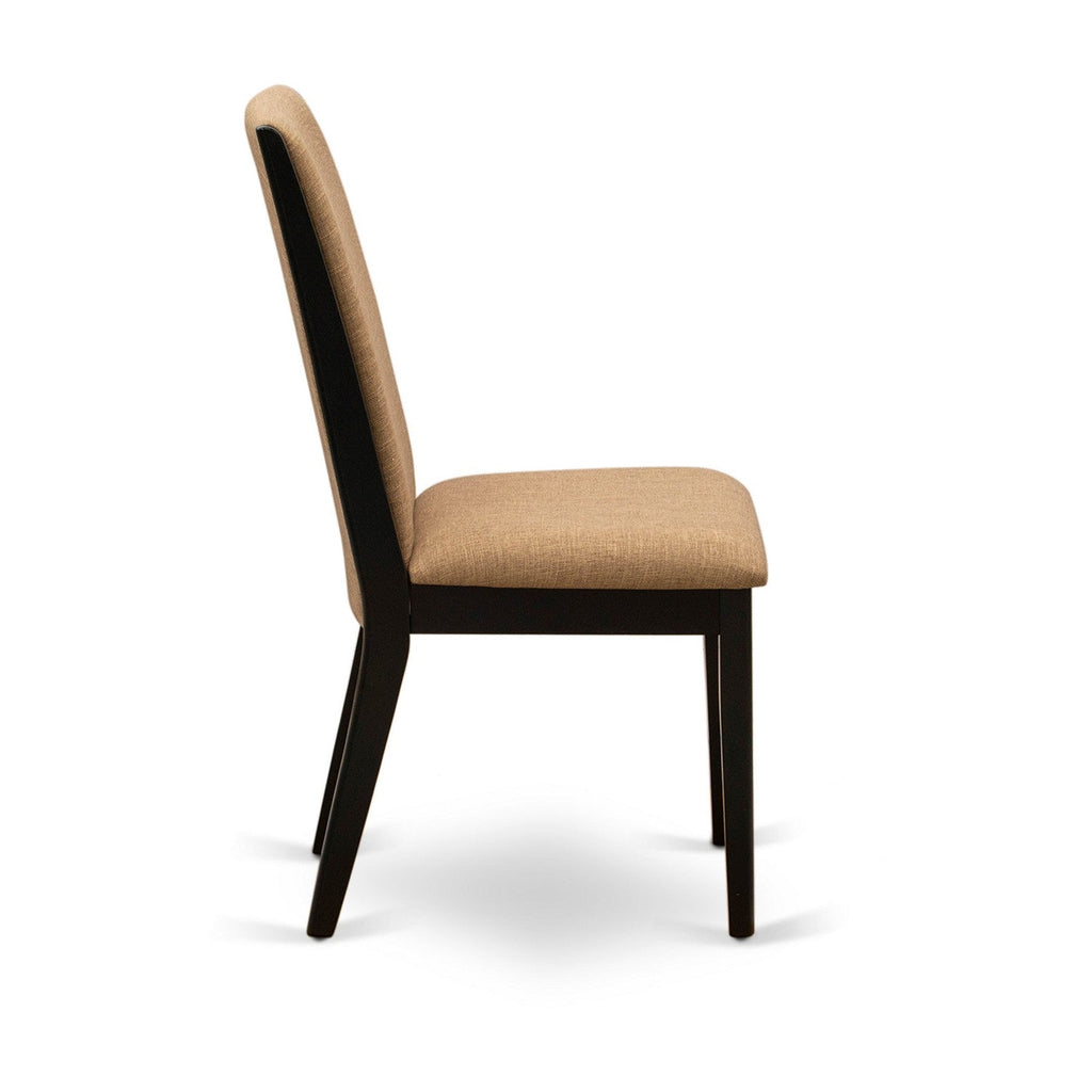 East West Furniture LAP1T47 Lancy Parson Dining Chairs - Light Sable Linen Fabric Upholstered Chairs